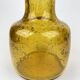 Ancien Vase Carafe Verre Soufflé Bullé Ambré Jaune