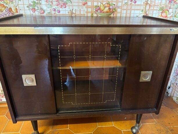 Small vintage Art Deco buffet – sideboard with display cabinet