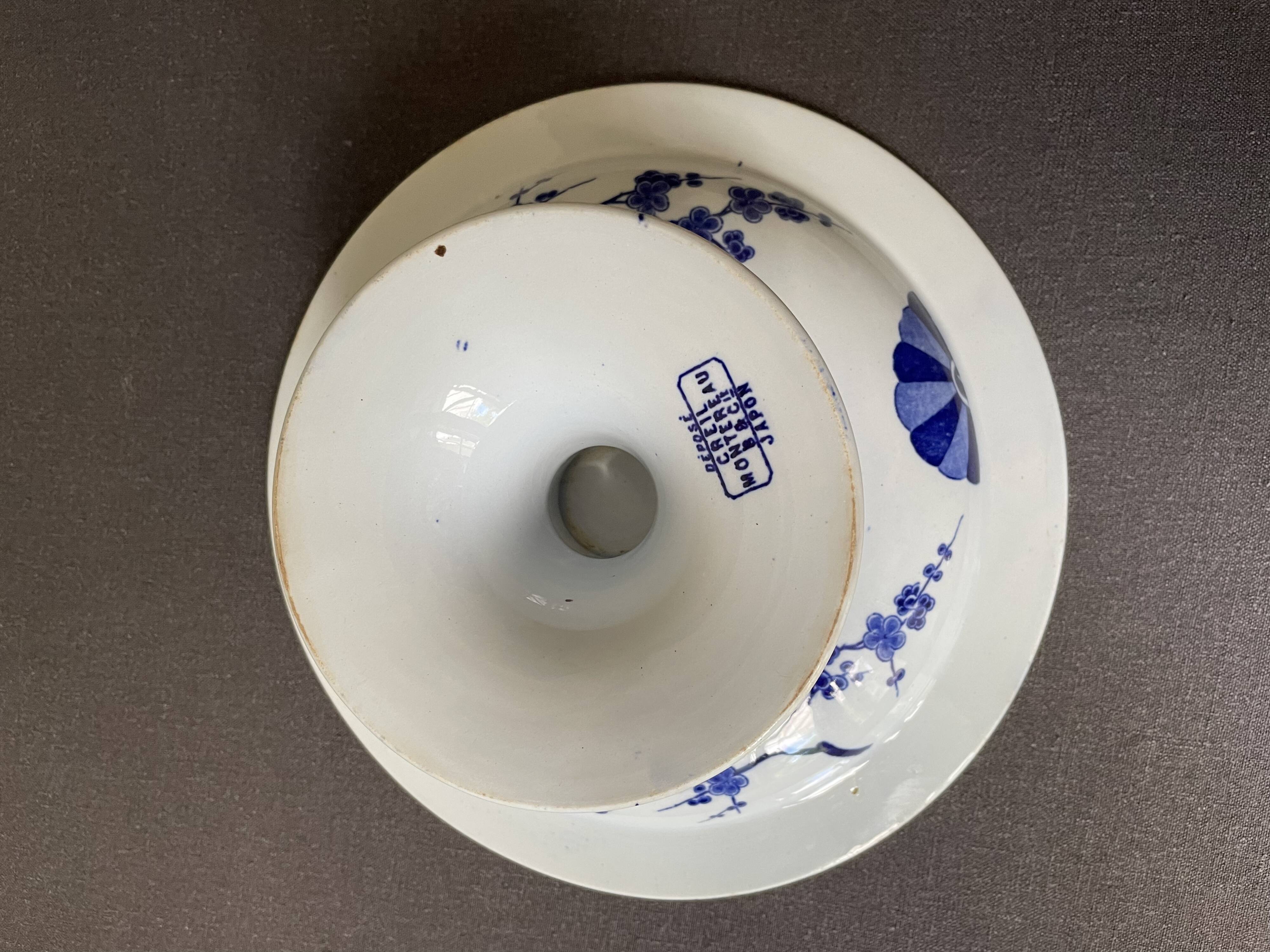 Earthenware compotier Creil & Montereau Japanese service 19th century