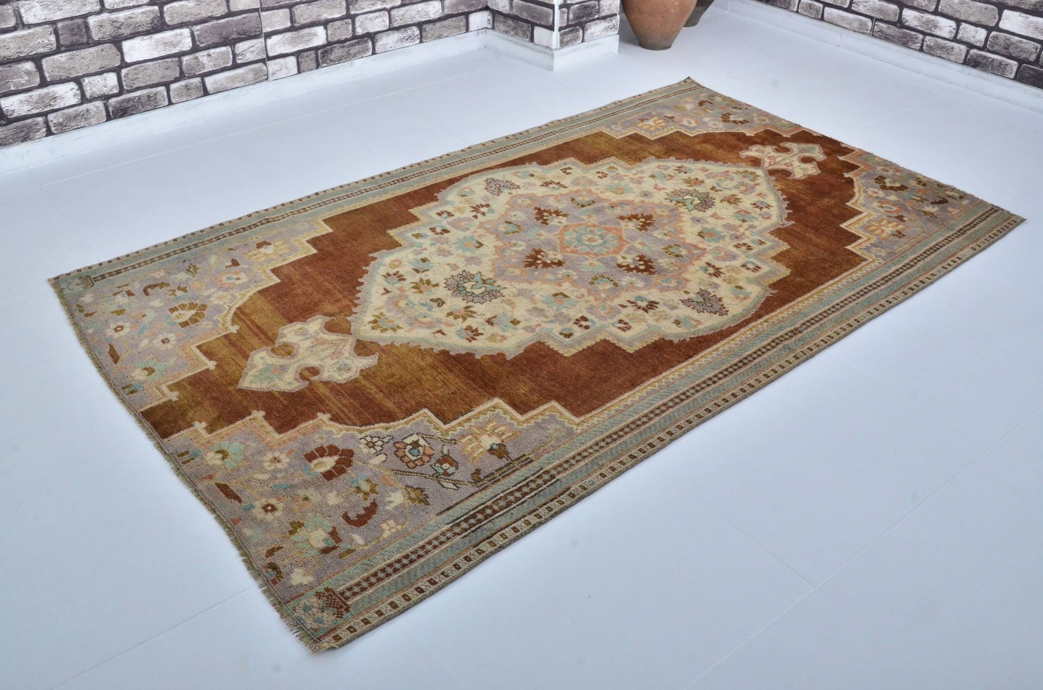 Turkish Oushak handmade rug sku 3568