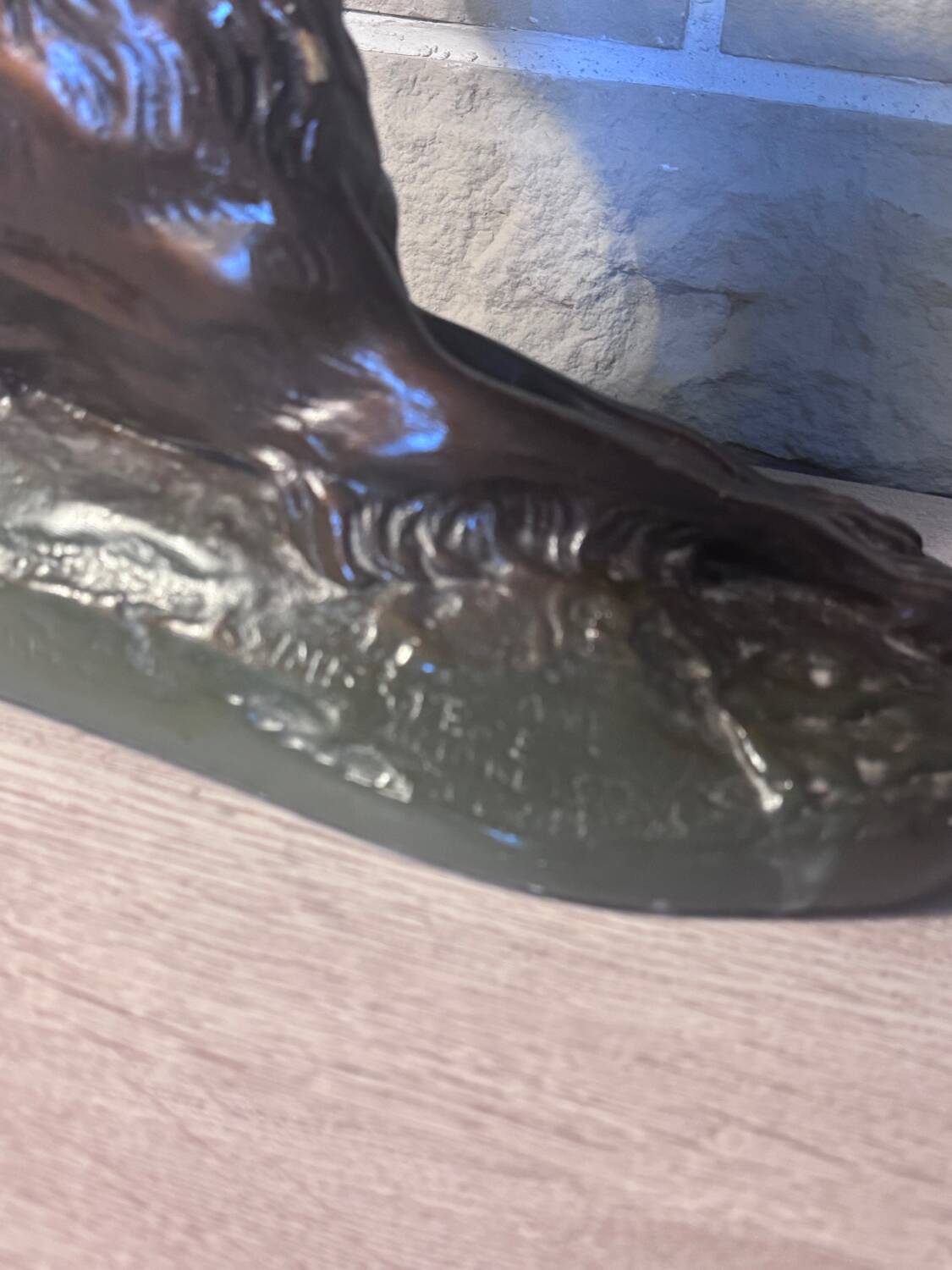 Large ancient sculpture – Reclining Greyhound after P.J. Mêne – edition