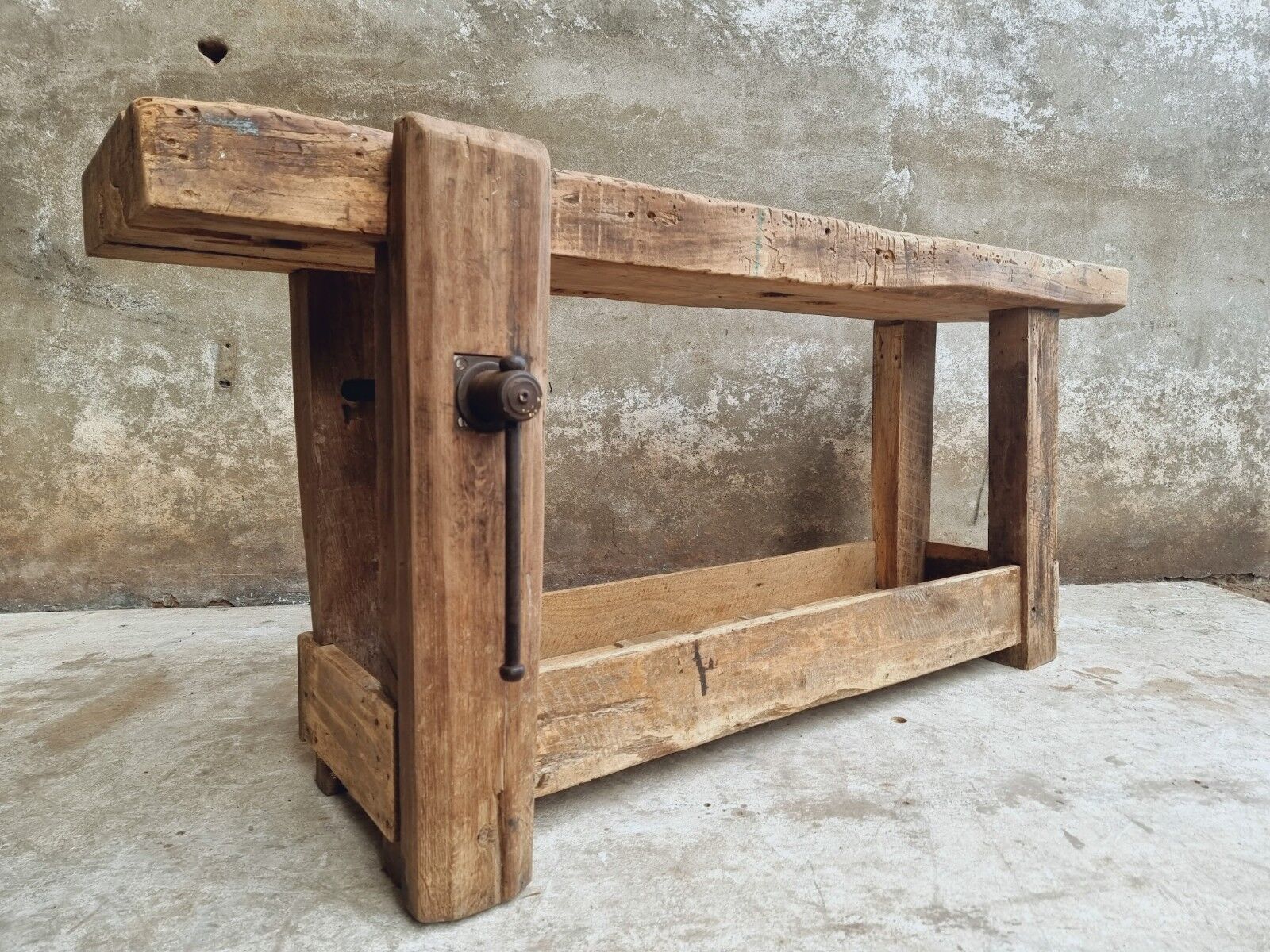 Antique workbench bathroom furniture or side table