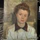 Portrait à l'huile d'une jeune femme par Gustave Balenghien