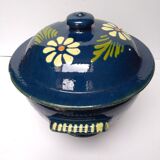 Soupière poterie Alsacienne ancienne bleu nuit