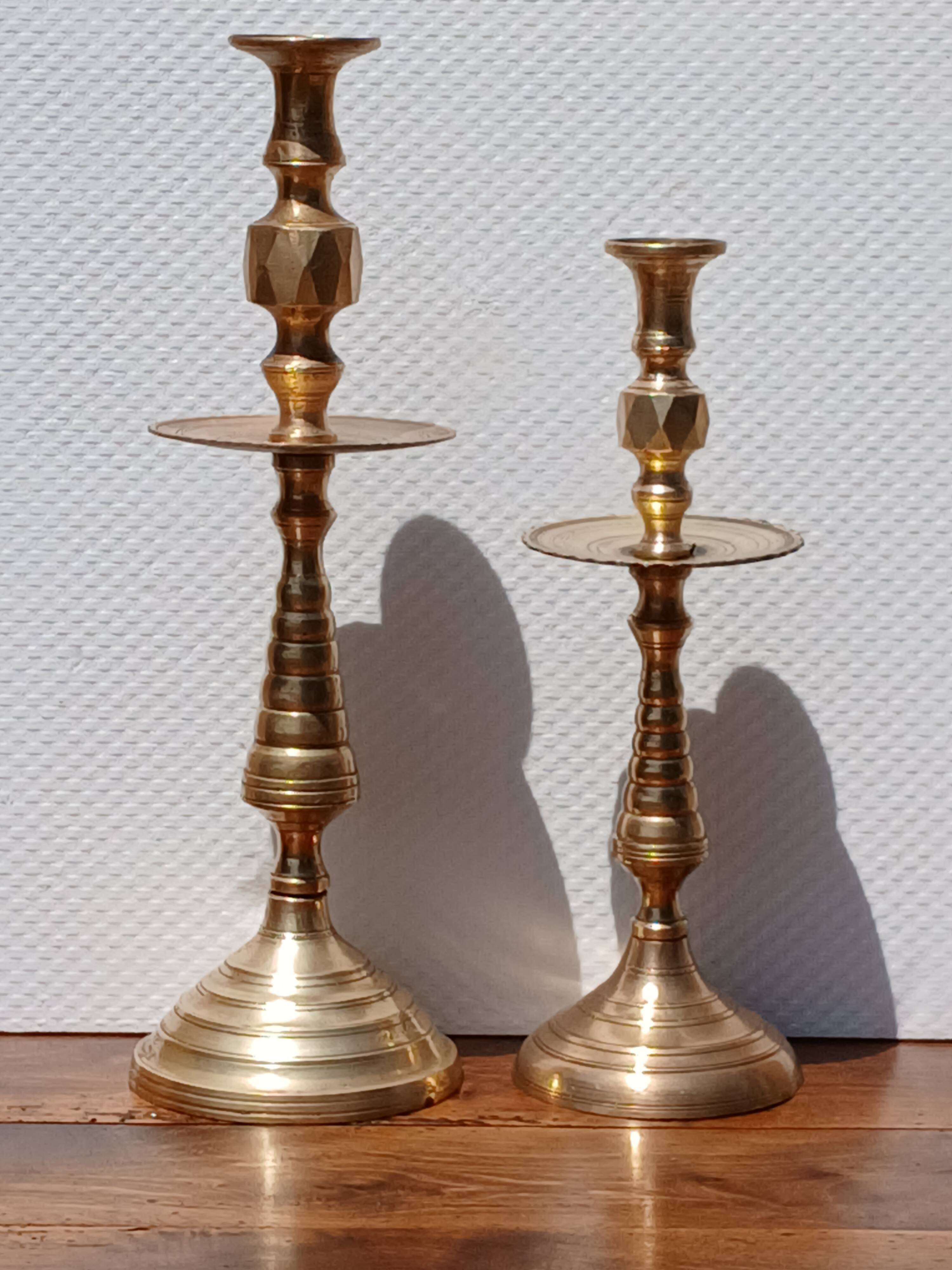 pair of vintage bronze candlesticks from the 1940s