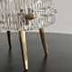 Lampe de table MCM "2/2" par JT. Kalmar en verre texturé et socle en laiton