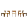 Chaises de salle à manger danoises en teck Mod. 77 avec corde en papier par Niels O. Møller pour J.L. Møllers, 1959, Ensemble de