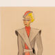 Art Déco Fashion Illustration, Gouache on Paper, 93 x 52 cm