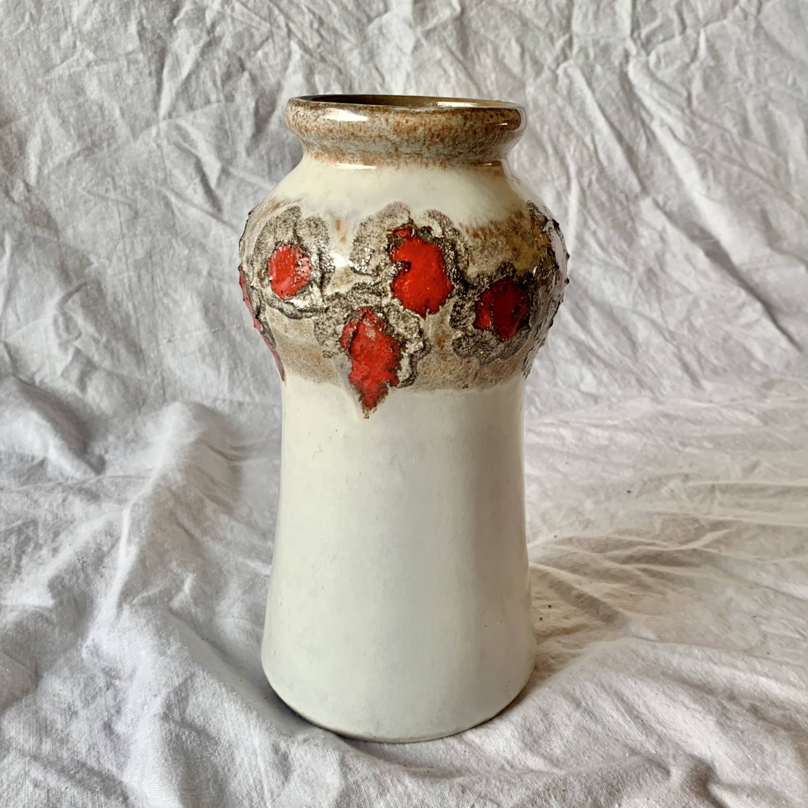 Vintage Strehla Keramik Vase - Fat Lava - East Germany