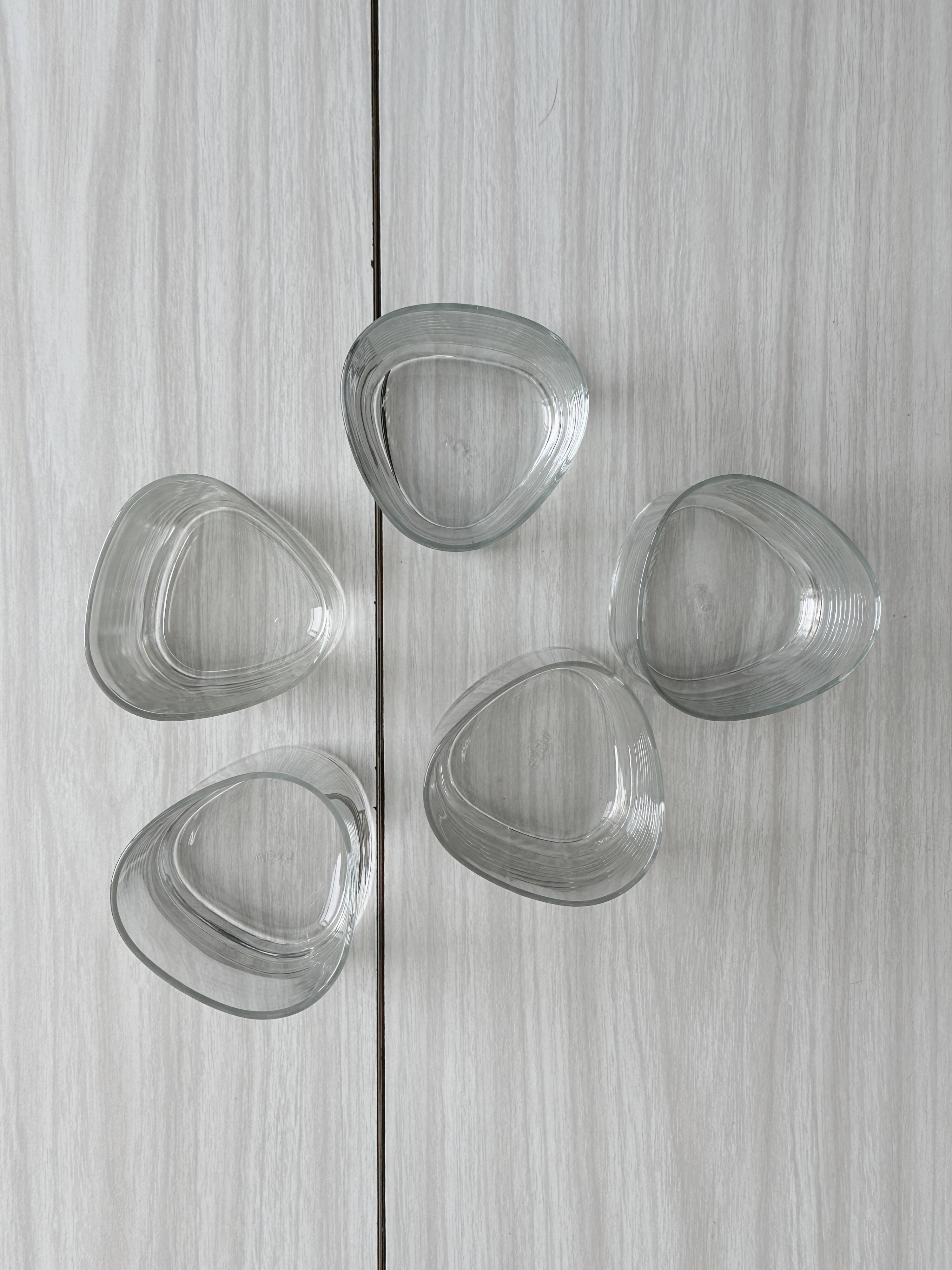 5 Clear Glass Whiskey Glasses