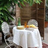 Tablecloth and linen towels upcycled mismatched patterns
