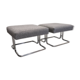Pair of Space Age tubular ottoman stools, 1960s-70s