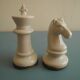 two ceramic chess pieces decorative