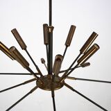 Rare Stilnovo 16-Arm Brass Sputnik Chandelier – 92 cm Diameter – Italy, 195
