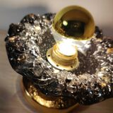 Black and gold Murano flower wall light