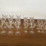 Chiseled crystal glass set