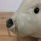 Omersa seal, white leather foot rest