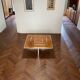 Table basse en loupe d’orme et laiton  vintage 1970s