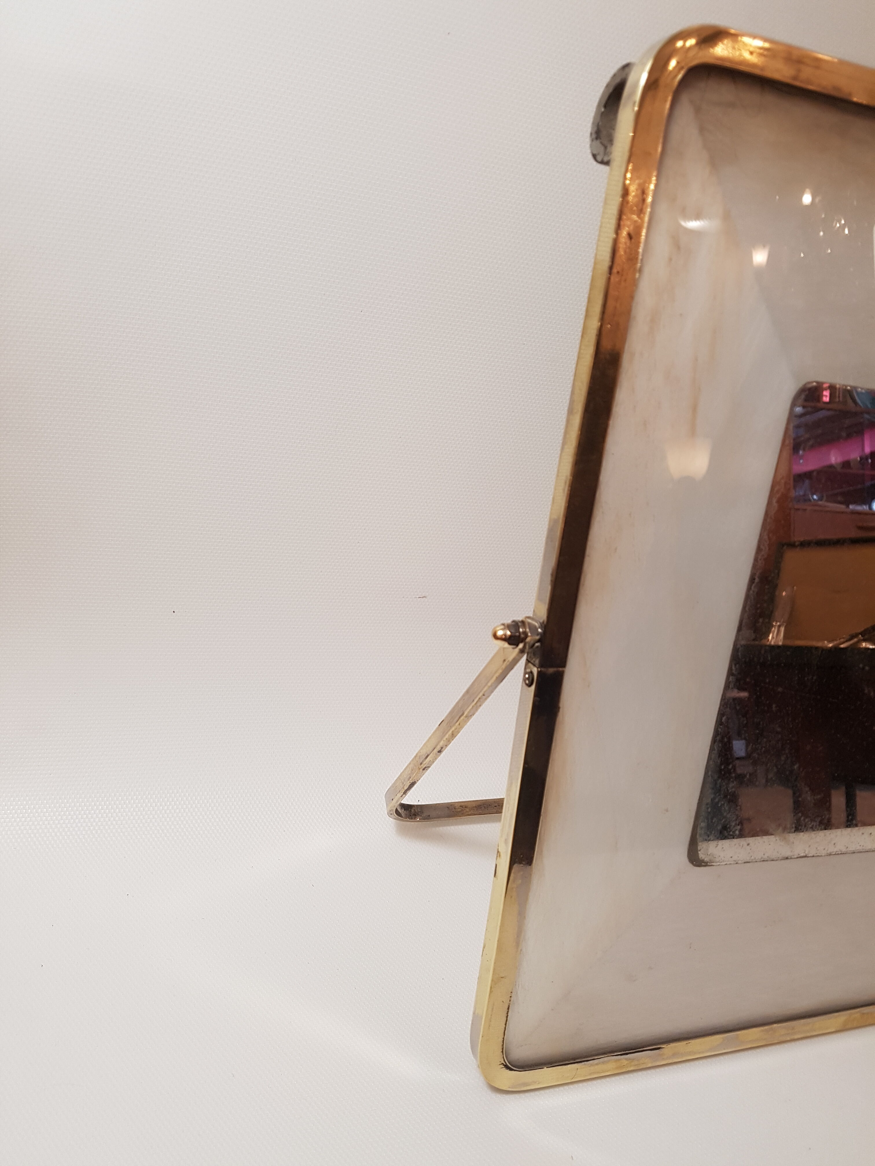 Bright mirror, frame gold and chrome, brass 30 years - 30x36cm