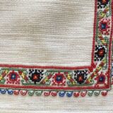 Set of 4 embroidered cross-stitch aperitif napkins - Cotton - 32x27 cm