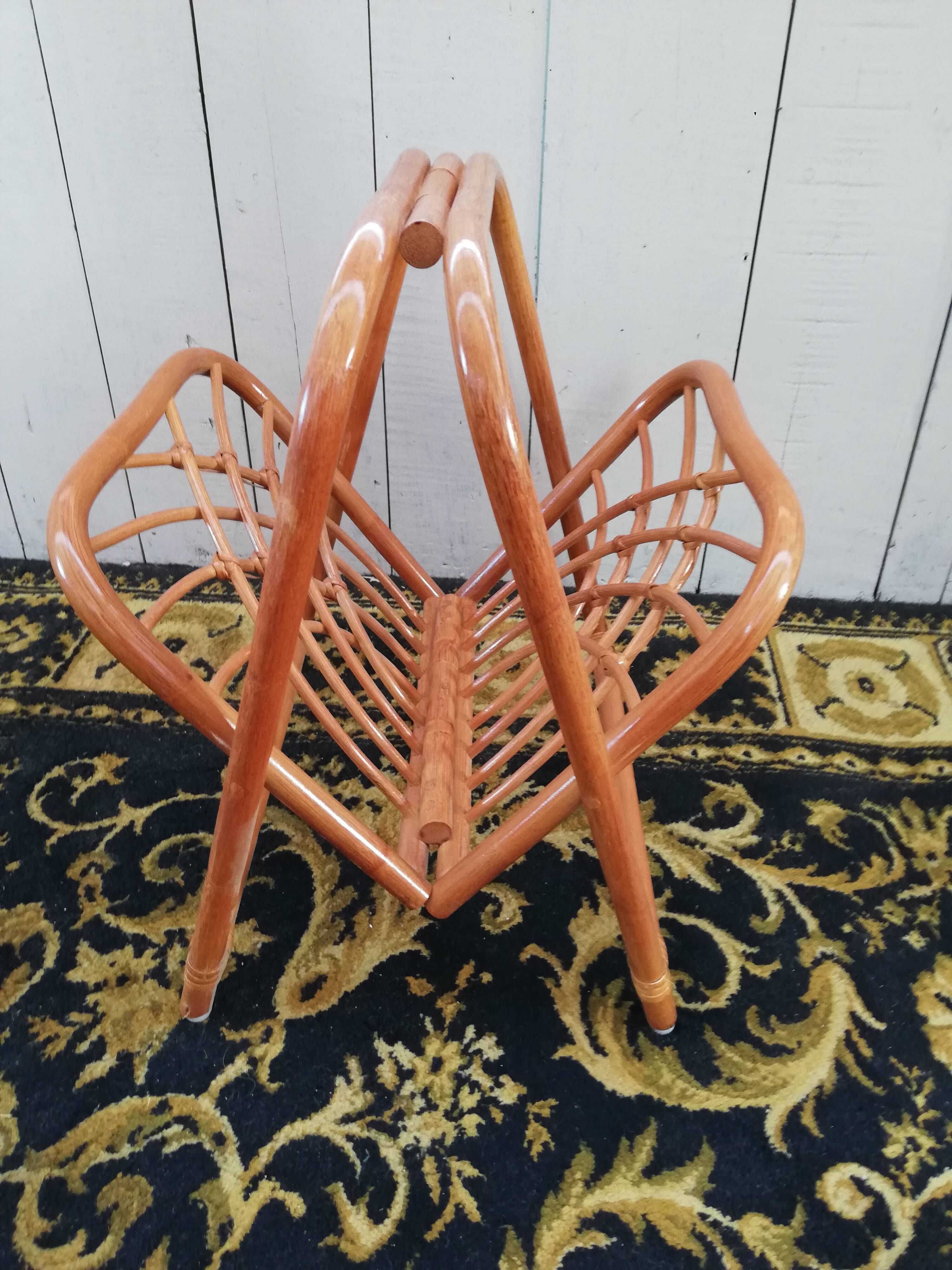 Vintage rattan magazine door, Czech