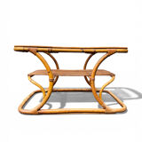 Vintage rattan coffee table – 1950s design