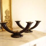 Pair of Gien Art Deco Candlesticks