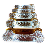 5 antique glass handles