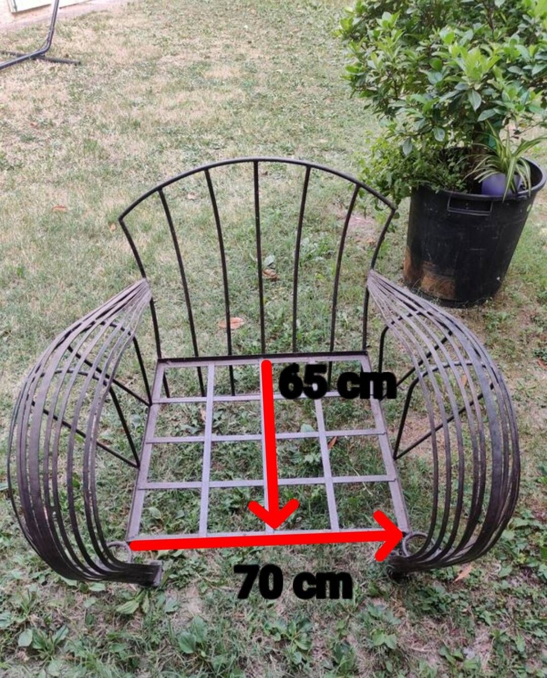 Wrought iron armchair