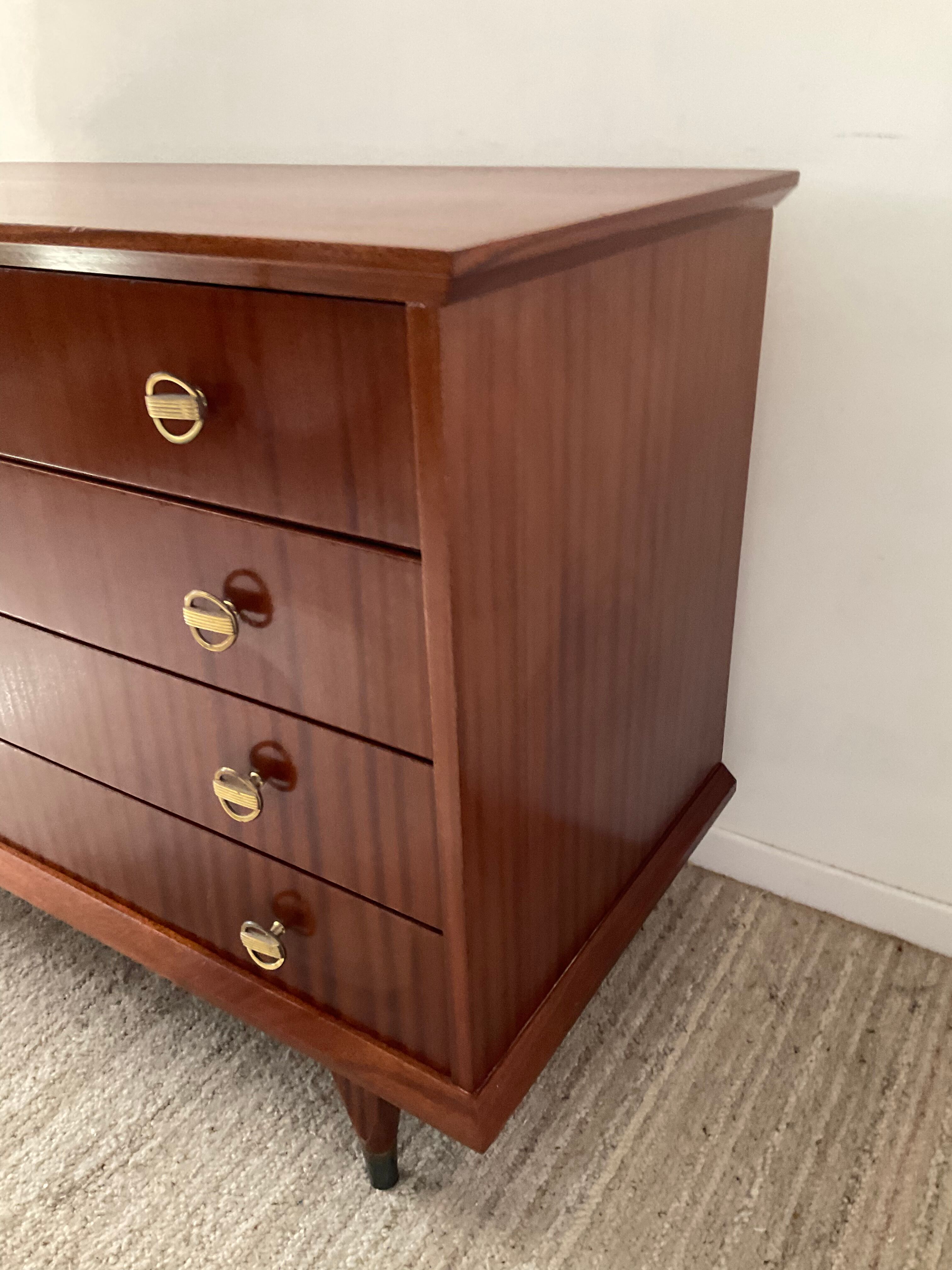 Vintage teak chest of drawers from the 50s and 60s