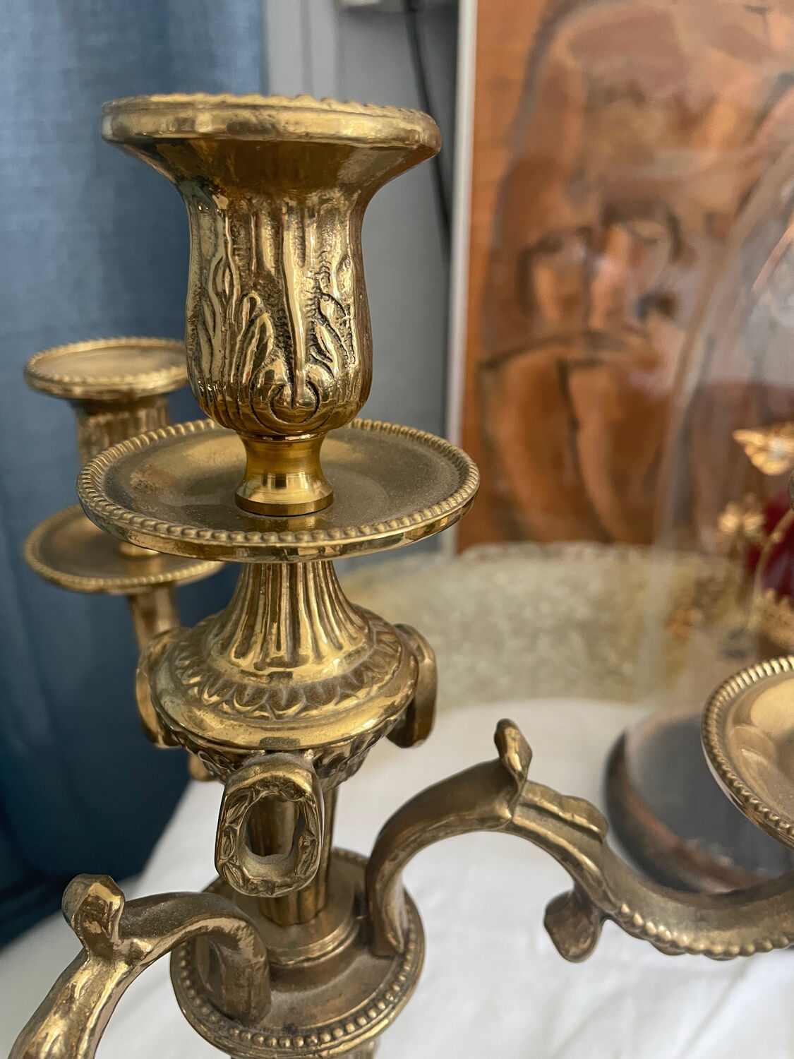 Brass candlesticks 3 branches