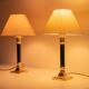 A set of two column lamps in hollywood regency style