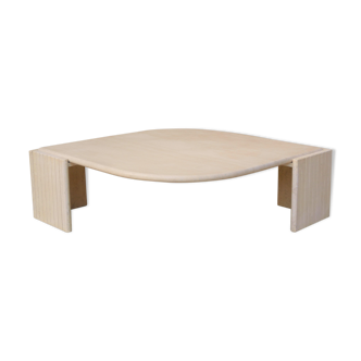 Vintage coffee table in travertine by Roche Bobois editions