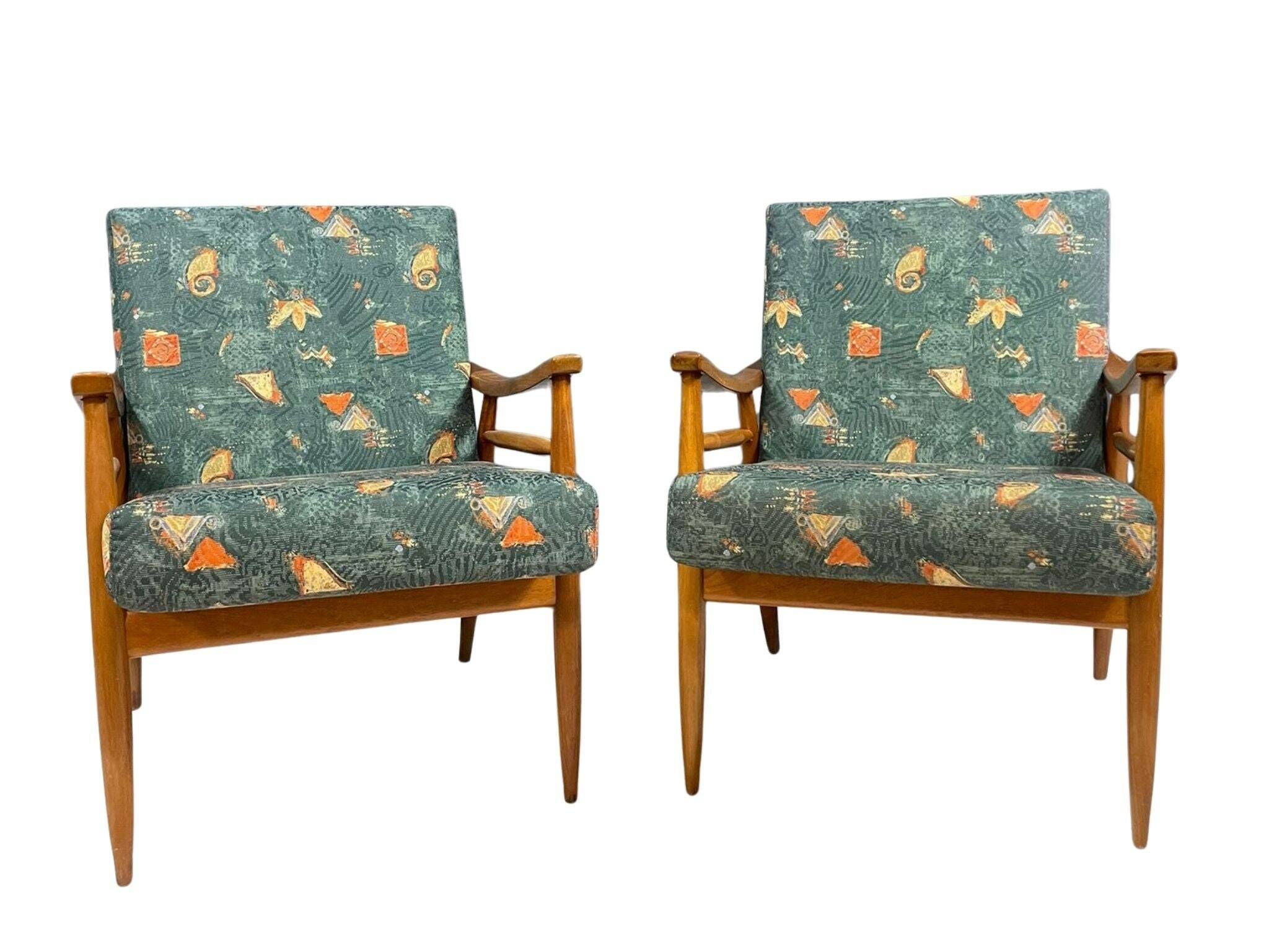 Pair of lounge armchairs mid century modern upholstered 1960s Czechoslovaki