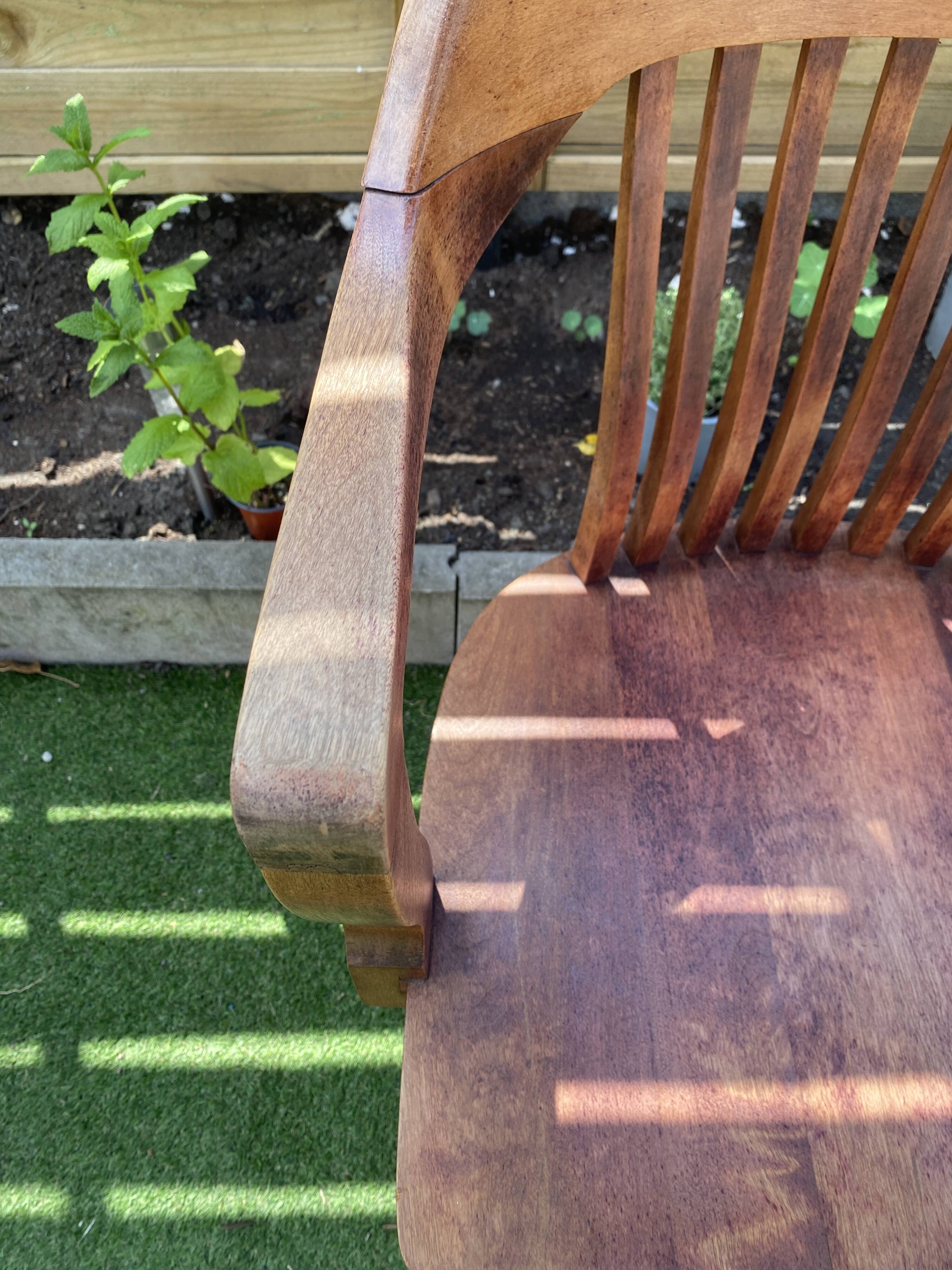 Exotic wood armchair