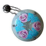 Beautiful Art Deco Loys Lucha chandelier with roses motif