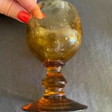 Amber bubble foot glasses