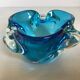 Blue Murano style ashtray dish.