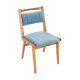Vintage light blue velvet chair, mid-century, Europe, 1960s.