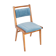 Vintage light blue velvet chair, mid-century, Europe, 1960s.