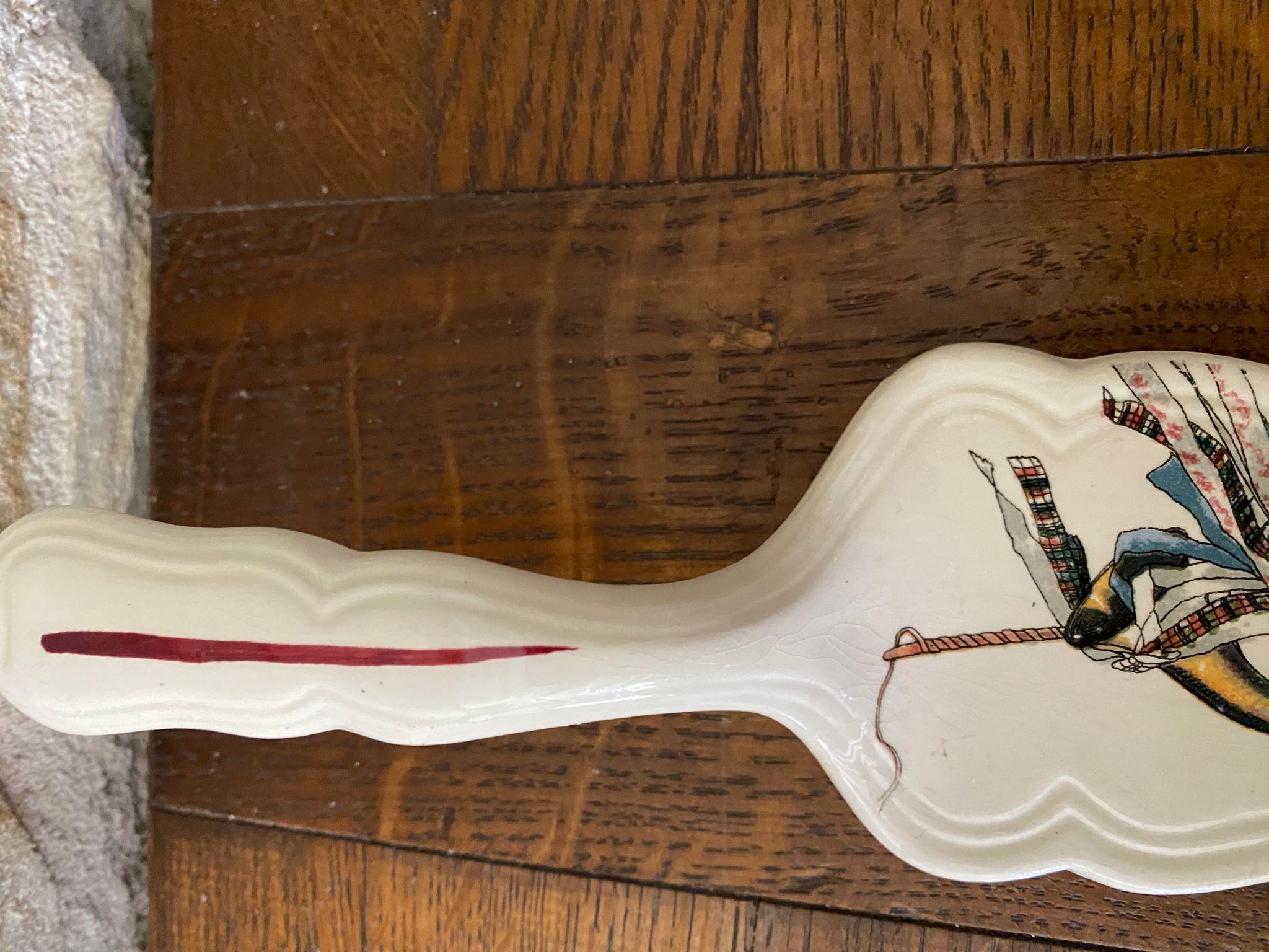 Faience pie or cake shovel from Sarreguemines Obernai Alsatian décor