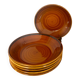 Set of 6 beautiful honey brown Luneville soup plates