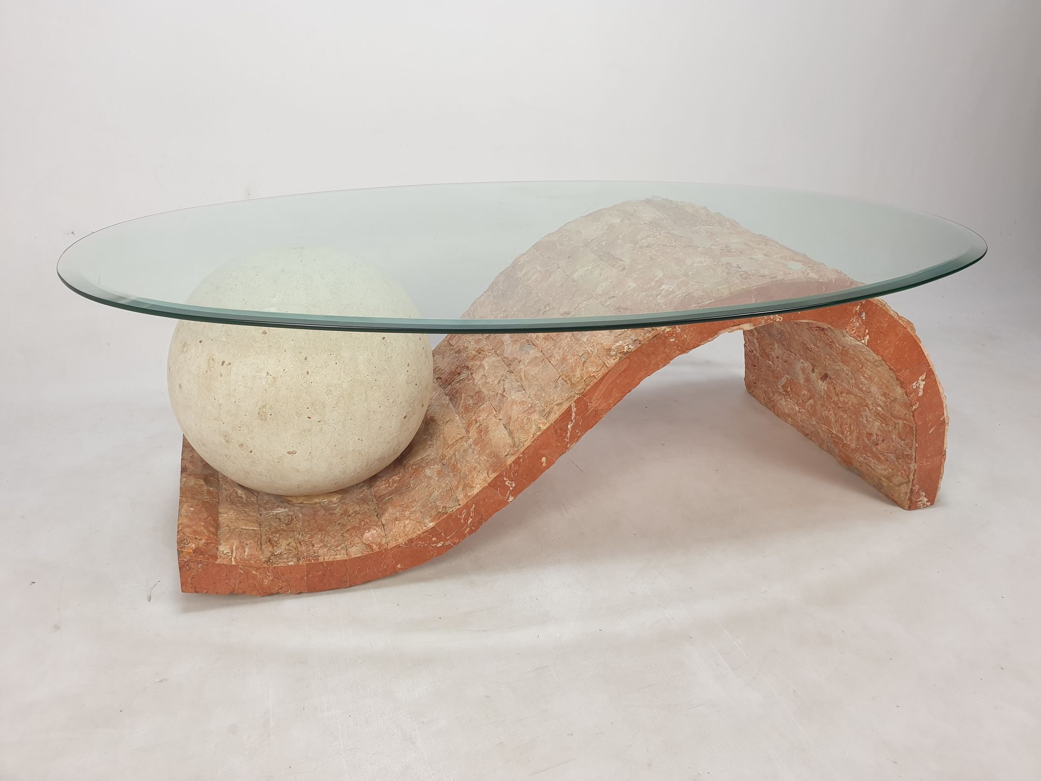 Table basse en pierre fossile de Magnussen Ponte, années 1980
