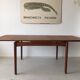 Dining table extendable Scandinavian teak extension 1960 s