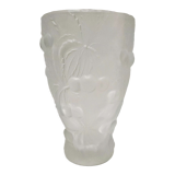Vase pressed glass molded matte Josef Inwald decoration cherries