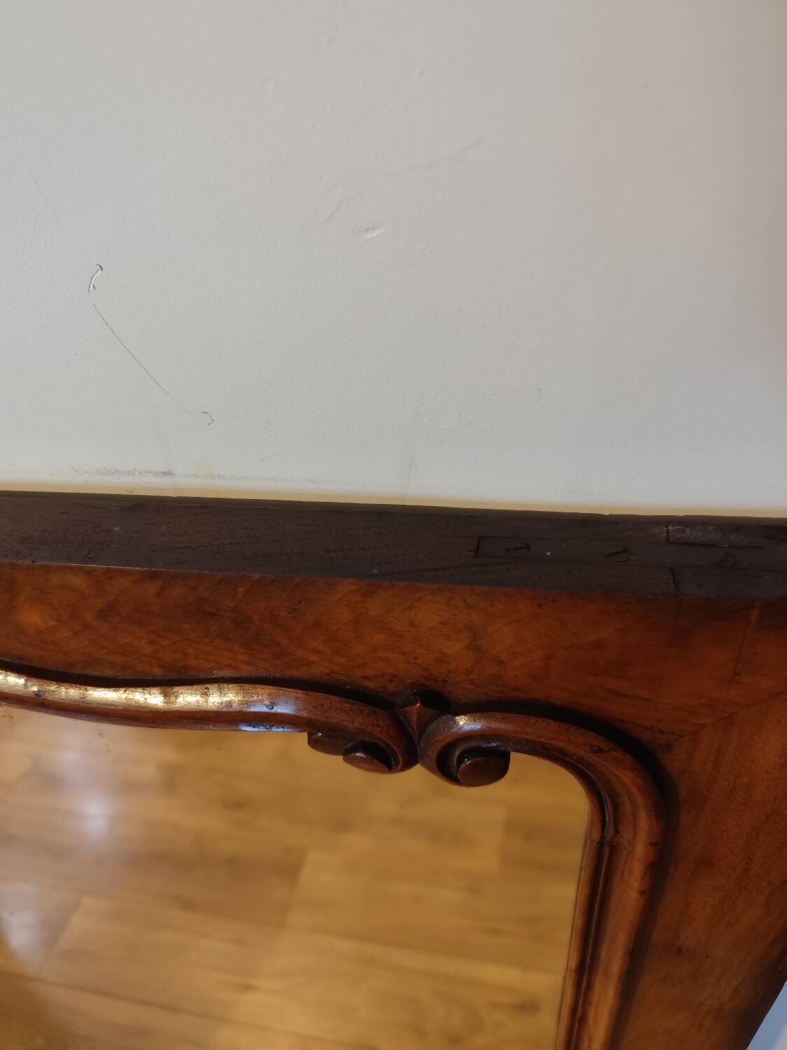 Antique mirror in solid wood