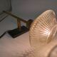 Pair of brass and glass wall lamps