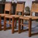 Ensemble de 5 chaises en chêne et jonc dans le goût de Charles Dudouyt 1950’s