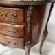 Half-moon commode in Louis XV style with cube marquetry from the 20th century.