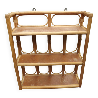 Etagère rotin 70' vintage